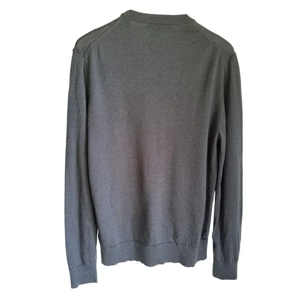 Banana Republic 100% Merino Wool Sweater Men's Medium Navy Blue Crewneck